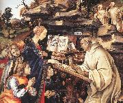 LIPPI, Filippino Apparition of The Virgin to St Bernard (detail) sg Spain oil painting artist